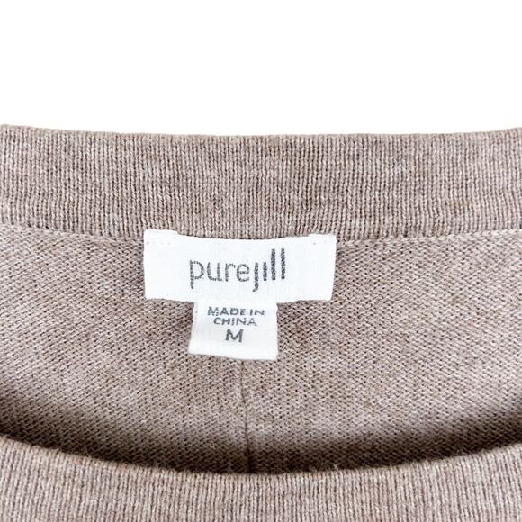 J. Jill Pure Jill Tan Cotton Cashmere Blend Sweater Dress Sz M - Picture 2 of 5